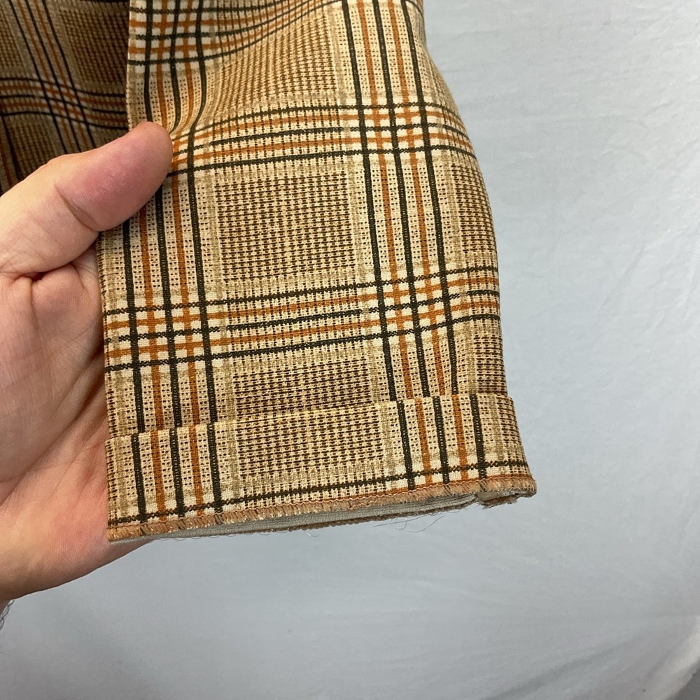 Liverpool Los Angeles Women Checkered Plaid Print Blazer Multicolor Tan S Office - Picture 3 of 8